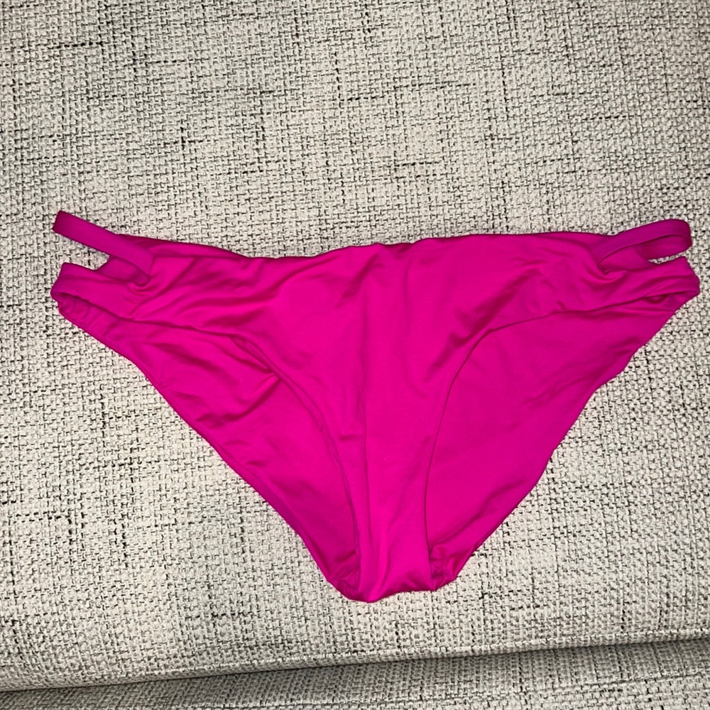 Becca Hot Pink Bikini Bottoms with Side Cut Outs Size XL
